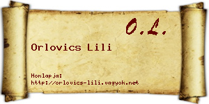 Orlovics Lili névjegykártya