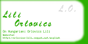 lili orlovics business card